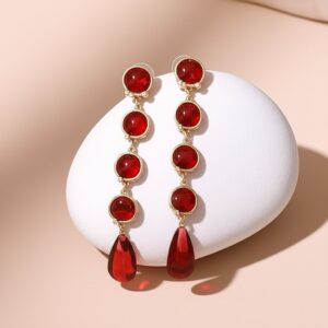 Brinco Marsala de Festa Longo Elegante