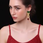 brinco verde e marsala de festa tigre dourado fdfffd