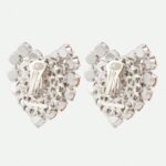 maxi brinco de pressao prata de festa coração gg