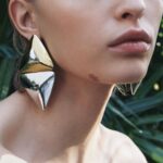 maxi brinco dourado e prata triangular da zara ffd