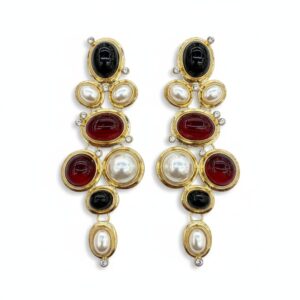 Maxi Brinco Preto e Vermelho de Festa Longo Santlaurrint