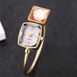 relogio feminino fino quadrado com pedra diamanteff
